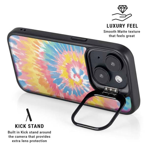 Rainbow Tie Dye iPhone 15 Kickstand Case